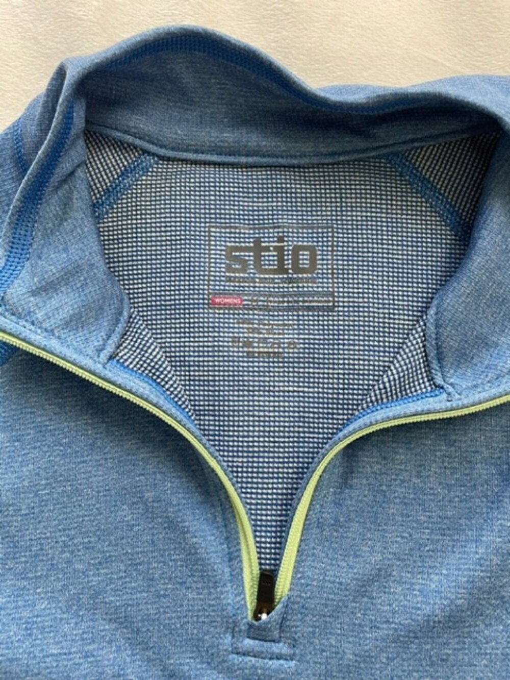 Stio Women's Colorblock Long Sleeves Quarter Zip Sweatshirt, Blue White, Size M - Picture 4 of 9